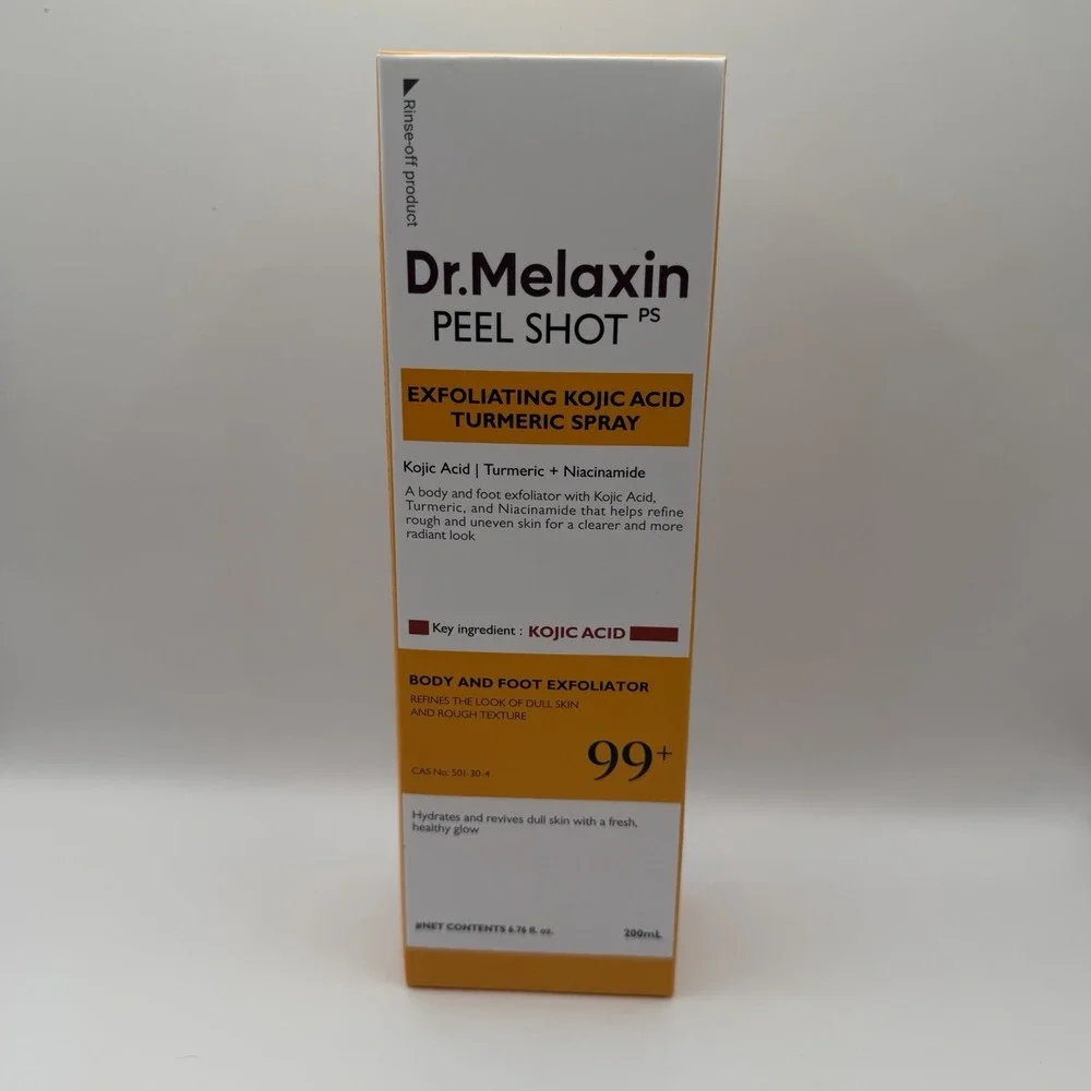 Dr Melaxin Bundle Set Peel Shot Exfoliator Kojic Acid Tumeric Toner Pad & Cream